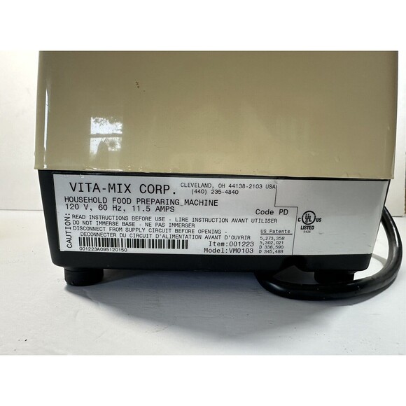 Vitamix Super 5000 VM0103 Blender Base Mixer Motor Only Tested Working - Picture 3 of 3